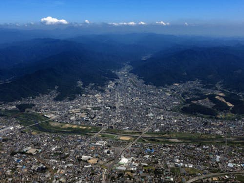山と川に囲まれた桐生市
