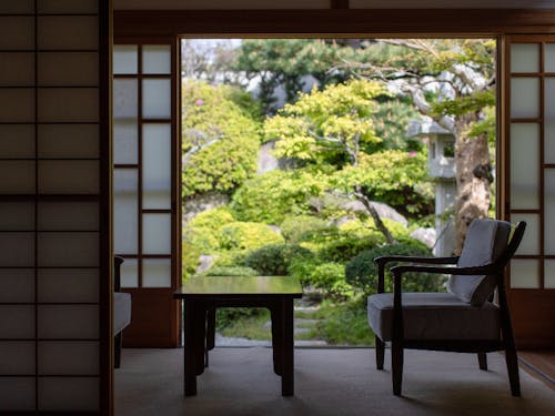 特別室から眺める中庭