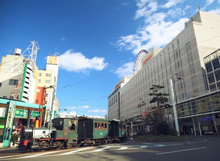 松山の路面電車（松山市駅前）