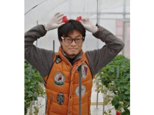 現在はいちご農家の大森さん。家庭菜園をきっかけに農業に興味を持ち、移住先を探されたとのこと。