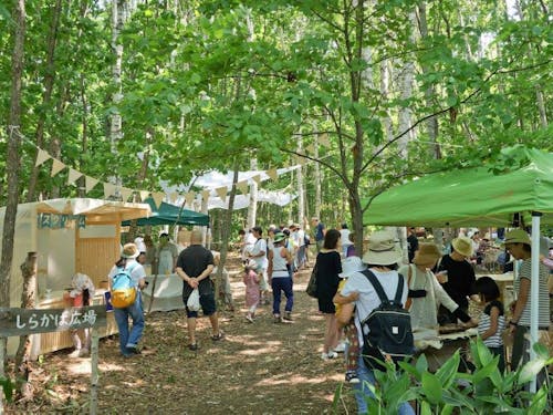 今年、7/16-17に行われる森ジャムは、町民が主体となって作られたイベント。下川の木から作られたチェーンソーアートをいたるところに飾り、森の中でゆったり楽しむことができます。