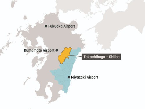 九州のほぼ中央に位置する高千穂郷・椎葉山地域が活動エリアです。世界でも希少な農業システムが今なお息づいています。