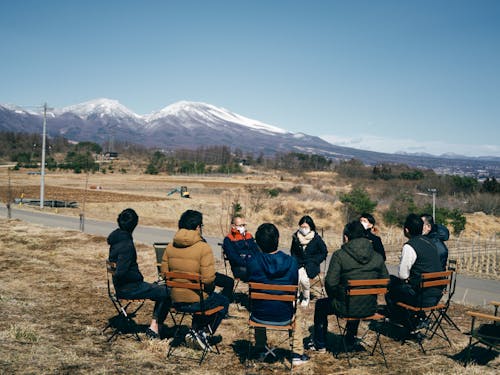 絶景スポットでのミーティング