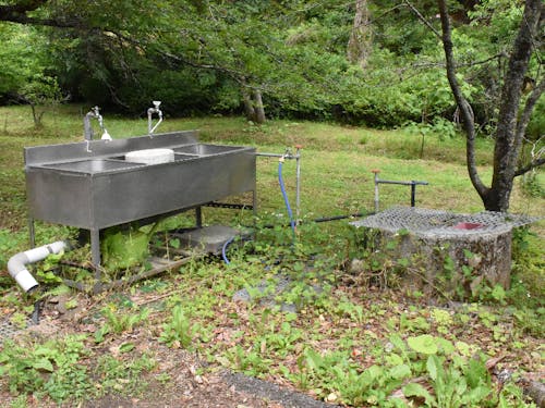 水は全て湧き水を利用しています