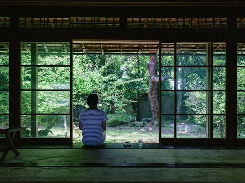 会場である登録有形文化財「土井見世邸」の広間からの眺め