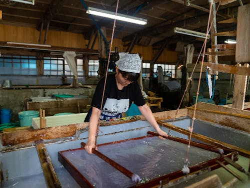 伝統的な手すき和紙づくりが持続するエリア