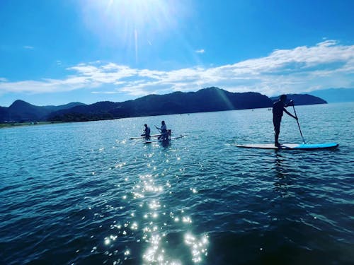 まずは湖東側でSUP体験