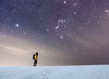 雪原と星空
