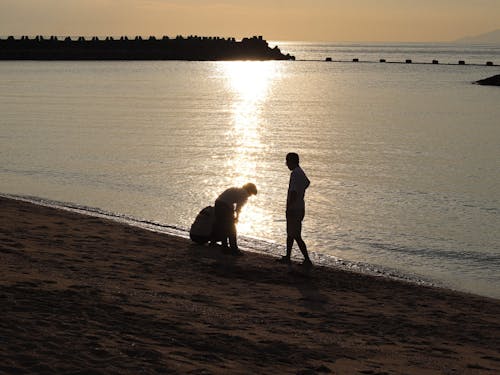 きらきら海と夕日