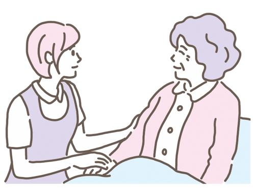 高齢女性を介護する女性
