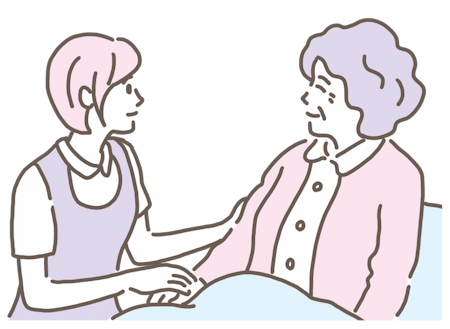 高齢女性を介護する女性