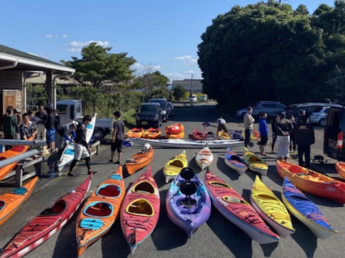 キャンプ場のカヤック