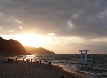 糸島二見ヶ浦の美しい夕焼け
