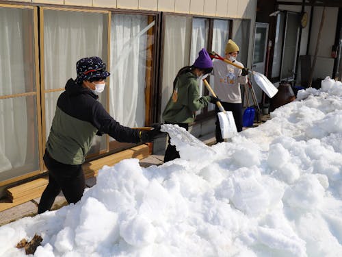 去年の雪かき体験の様子
