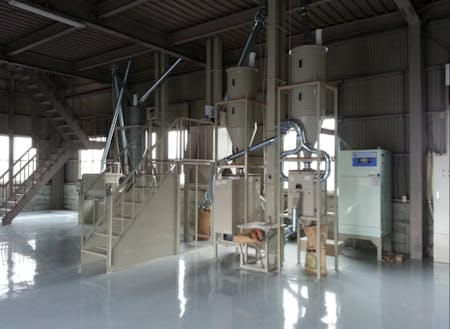 津山産小麦の製粉施設