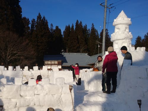 雪のお城作り