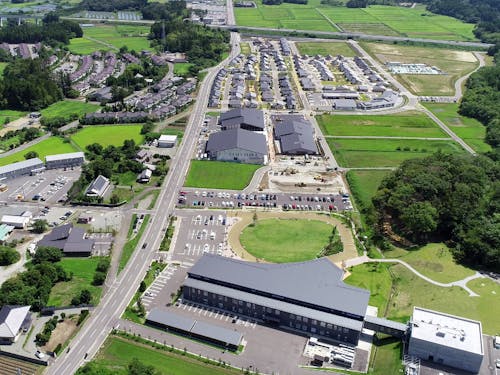 大熊町大川原地区の空撮