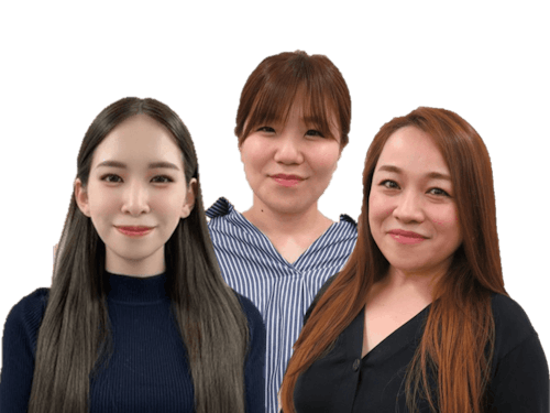 「私たちがお送りします!」(左から、坂本・安田・杉本)