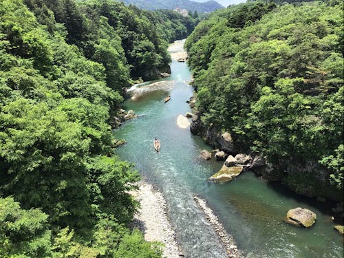 バルコニーから見た鬼怒川