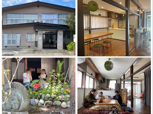 林屋の外観、中庭、リビング