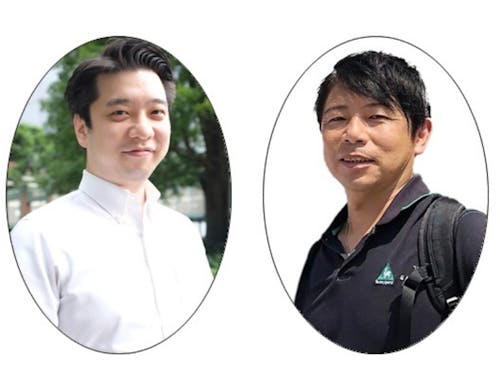 カイゴメディア代表 向笠様と大分県介護福祉会会長 田中様