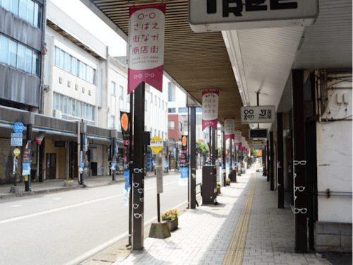 鯖江の中心市街地にある商店街