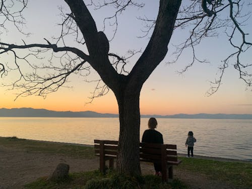 昨年は、夕暮れの琵琶湖も見に行きました〜!