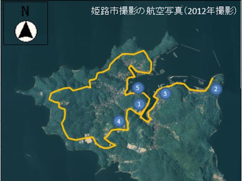 原付でのおさんぽコース 番号は写真に対応しています。