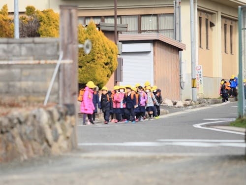 木之本小学校下校時の様子