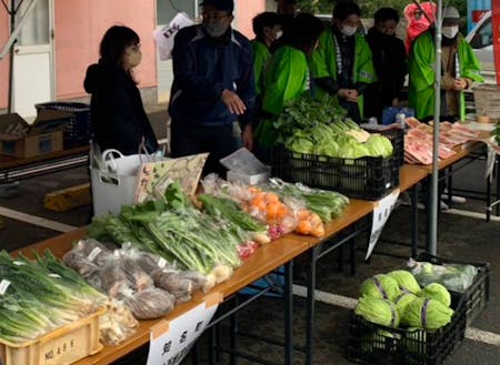 島で採れた野菜の販売会