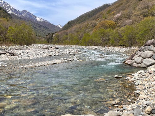 透き通ったきれいな川が町中にあります!
