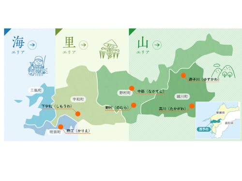 今回皆さまをご案内する地域(橙色の●)