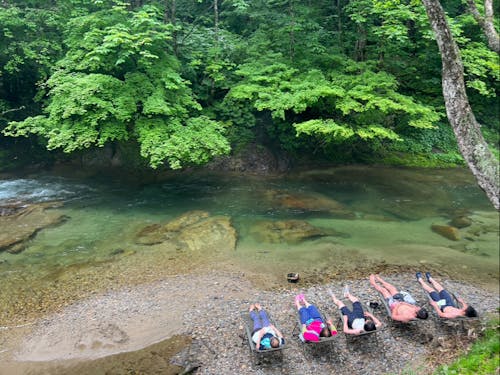 サウナで外気浴