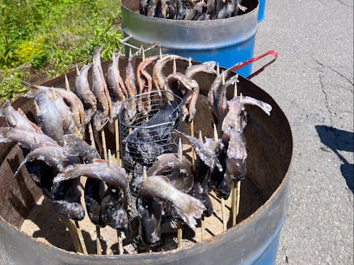 イワナを使った料理をイベントで販売