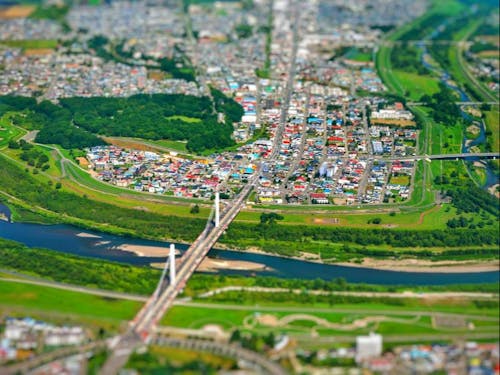 上空から見た音更町