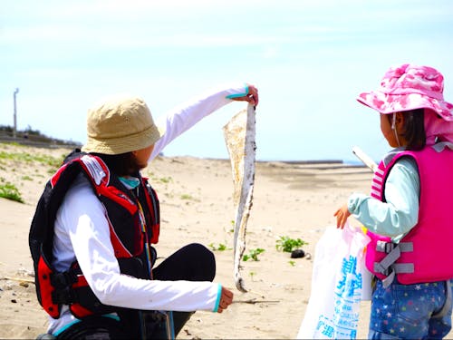 里海:砂浜遊びの様子