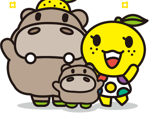 能美市公式キャラクターのひぽ能ん、ぽぽ能ん、ゆず美ん