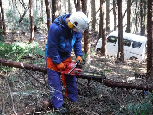 研修の様子(林業現場体験)