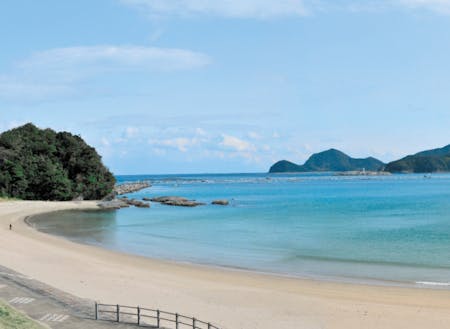 快水浴場百選で九州唯一の「特選」に選定された下阿蘇ビーチ。南国ムード満点の美しいビーチです。
