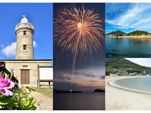 男木島(灯台)・直島(花火)・女木島(全島、浜辺)