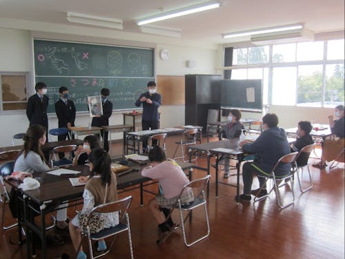 さつま町deまちゼミに生徒が講師として参加した時の様子