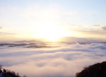 川崎の石蔵山からの雲海と初日の出