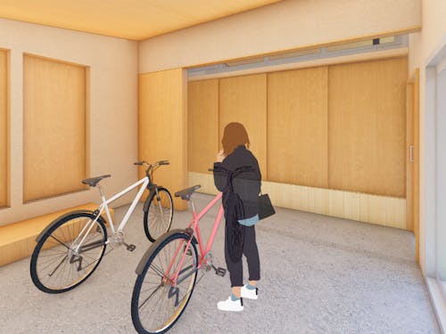 ユーティリティ土間の活用例。仕事や趣味のスペースとして。