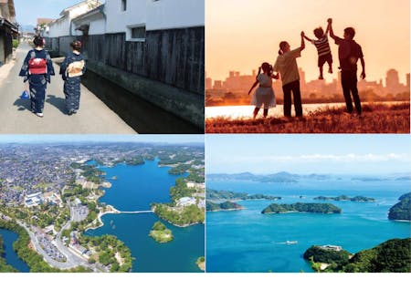 左上：島根　右上：鳥取　左下：山口　右下：広島