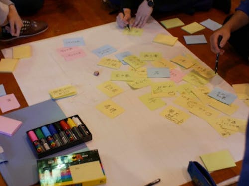 地域の話し合いの中では、ワークショップをすることも。