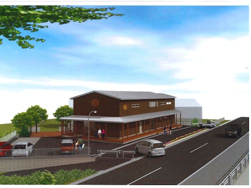 県道81号線(北側)から見た拠点施設(イメージ図1)