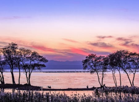 琵琶湖の夕景（photo by KAWASE)