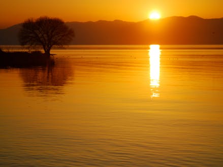 日本一の湖「琵琶湖」～世継地域から見た夕景～（米原市）