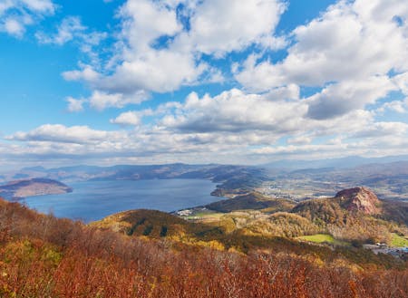 秋の洞爺湖と昭和新山