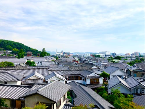上から見た倉敷美観地区の様子